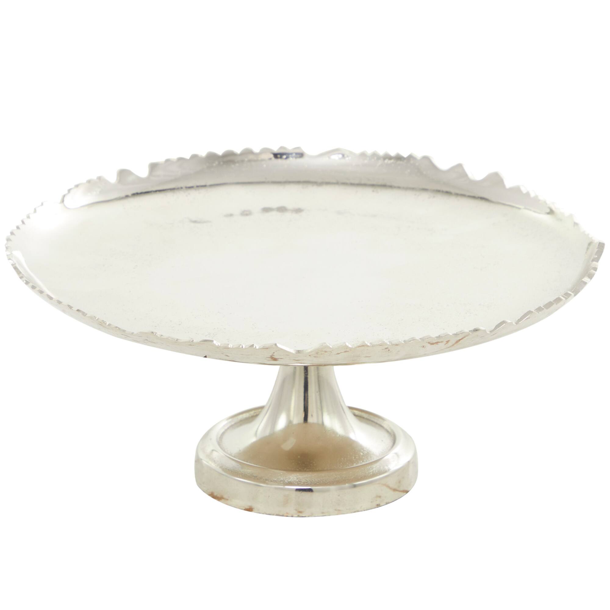 CosmoLiving by Cosmopolitan 13" Silver Aluminum Cake Stand